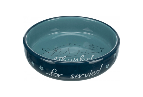 Trixie Миска керамічна для короткомордих порід котів, 300 мл / 15 см, блакитна, сіра, рожева, синя