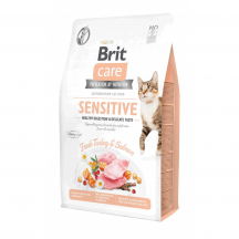 Brit Care GF Sensitive Digestion & Delicate Taste Сухий корм для вибагливих котів, з індичкою та лососем, 2 кг