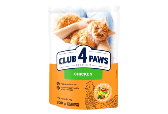 Club 4 Paws Premium Сухой корм для взрослых кошек, с курицей, 300 г