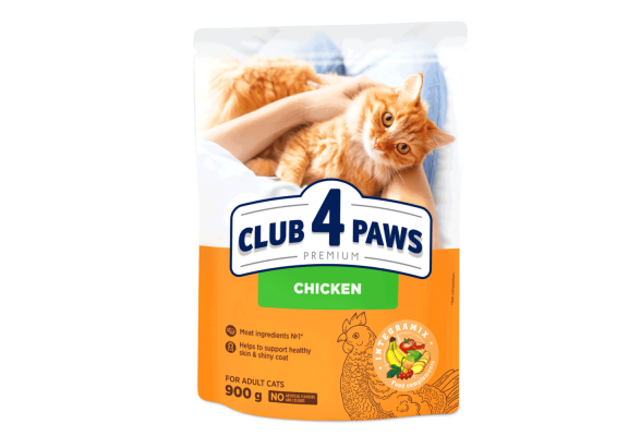 Club 4 Paws Premium Сухой корм для взрослых кошек, с курицей, 900 г