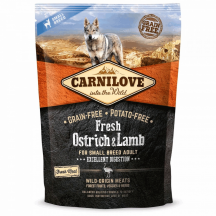 Сухий корм для дорослих собак дрібних порід Carnilove Fresh Ostrich & Lamb 1,5 кг (ягня та страус)