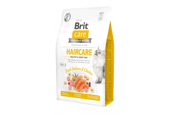 Сухий корм для котів Brit Care Cat GF Haircare Healthy & Shiny Coat 2 кг (курка і лосось)