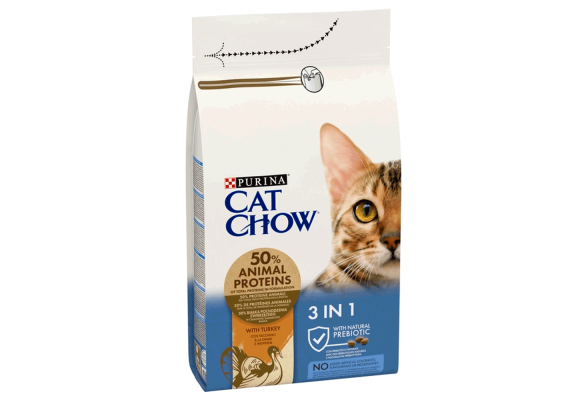 Сухий корм для котів Cat Chow Feline 3in1 1,5 кг (індичка)