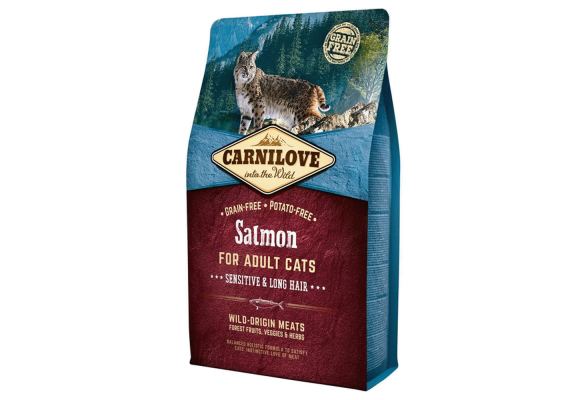 Сухий корм для котів з чутливим травленням Carnilove Cat Salmon - Sensitive & Long Hair 2 кг (лосось