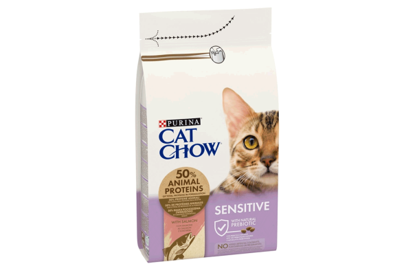 Сухий корм для котів з чутливим травленням Cat Chow Sensitive 1,5 кг (лосось)