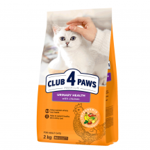 Club 4 Paws Premium Urinary Сухий корм для підтримки здоров'я сечовивідної системи котів, з куркою, 2 кг 