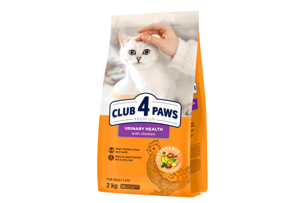 Сухий корм для котів при захворюваннях сечовивідних шляхів Club 4 Paws Premium Urinary 2 кг (курка)