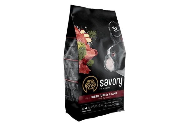 Savory Сухой корм для собак малых пород, индейка и ягненок, 3 кг