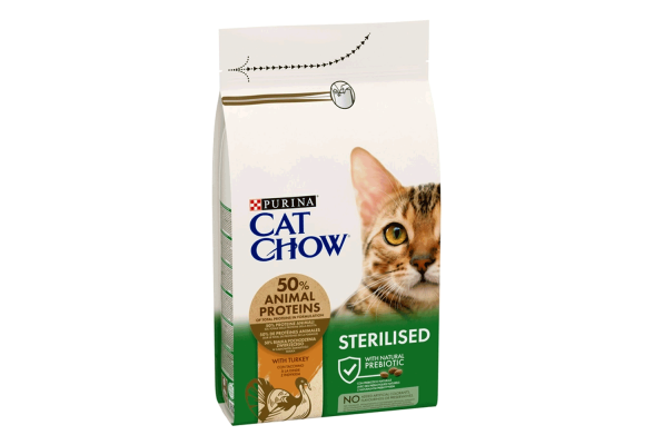 Сухий корм для стерилізованих котів Cat Chow Sterilized 1,5 кг (індичка)