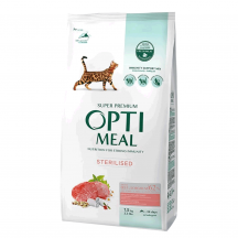 Сухий корм для стерилізованих котів Optimeal Adult Cat Sterilised Beef Sorghum 1,5 кг (яловичина та