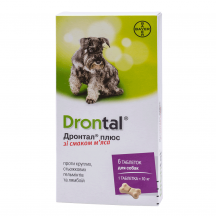 Таблетки для собак Drontal Plus на 10 кг Elanco Bayer 1 табл