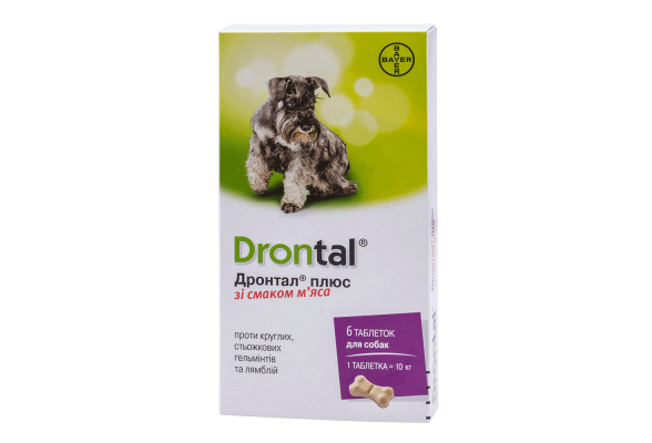 Таблетки для собак Drontal Plus на 10 кг Elanco Bayer 1 табл