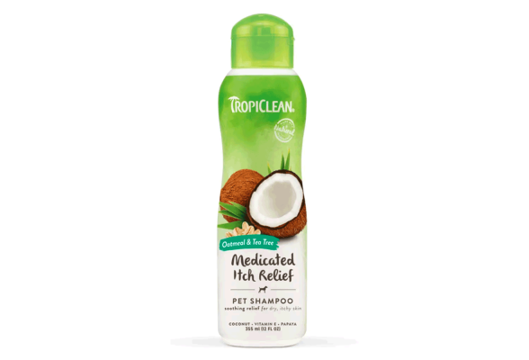 TropiClean Oatmeal & Tea Tree Шампунь для догляду за шкірою для собак та котів, вівсяне борошно та чайне дерево, 355 мл