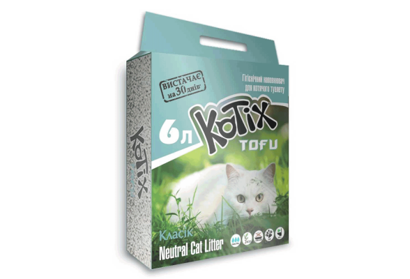 Наповнювач для котячого туалету Kotix Тофу Classic Соєвий комкуючий 2.55 кг (6 л)