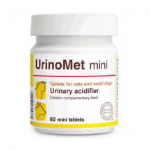 Dolfos UrinoMet Mini Витаминно-минеральная добавка для лечения заболеваний мочевыводящих путей у собак малых пород и кошек, 60 таб