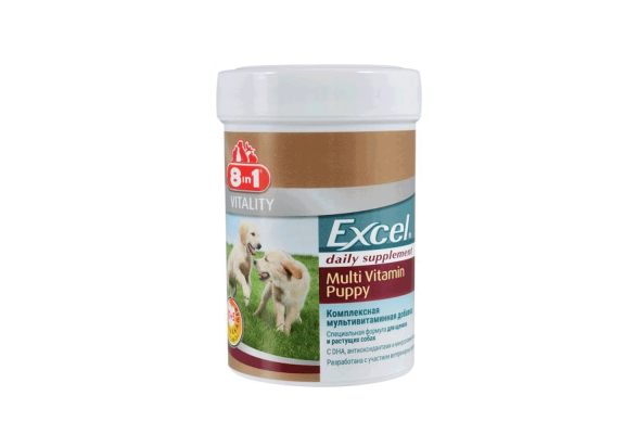 Вітаміни для цуценят та молодих собак 8in1 Excel «Multi Vitamin Puppy» 100 таблеток (мультивітамін)