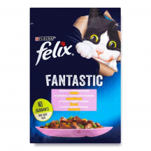 Вологий корм для котів Felix Fantastic 85 г  (форель та зелені боби)