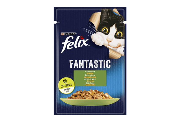 Вологий корм для котів Felix Fantastic 85 г (кролик)