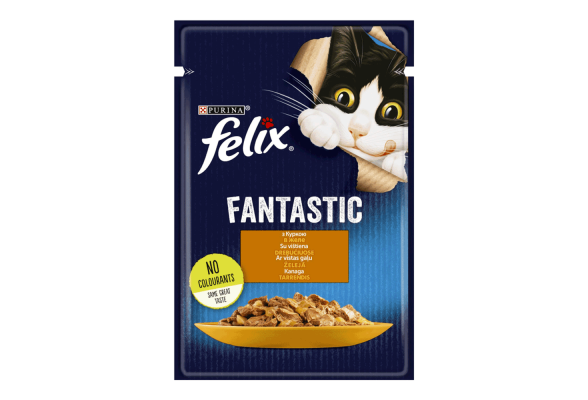 Вологий корм для котів Felix Fantastic 85 г (курка)