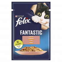 Вологий корм для котів Purina Felix Fantastic із лососем у желе 85 г