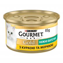 Вологий корм для котів Purina Gourmet Gold Ніжні биточки з куркою та морквою 85 г