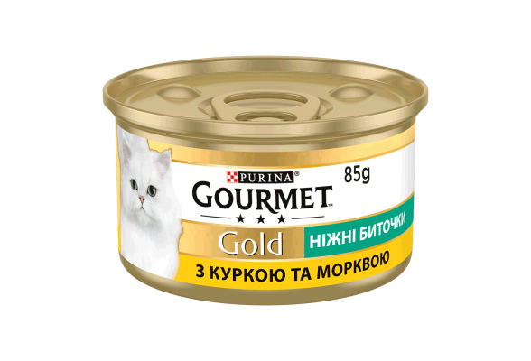 Вологий корм для котів Purina Gourmet Gold Ніжні биточки з куркою та морквою 85 г