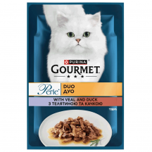 Вологий корм для кішок Purina Gourmet Perle Duo з телятиною та качкою 85 г