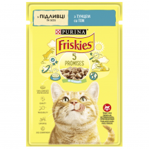 Вологий корм для котів Purina Friskies шматочки у підливі з тунцем 85 г