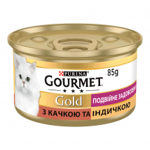 Вологий корм для котів Purina Gourmet Gold подвійне задоволення з качкою та індичкою 85 г