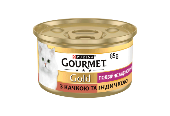 Вологий корм для котів Purina Gourmet Gold подвійне задоволення з качкою та індичкою 85 г