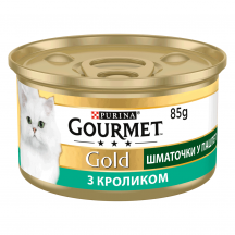 Вологий корм для котів Purina Gourmet Gold с кроликом, шматочки в паштеті 85 г