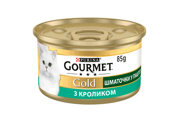 Вологий корм для котів Purina Gourmet Gold с кроликом, шматочки в паштеті 85 г