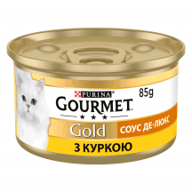 Вологий корм для кішок Purina Gourmet Gold Соус Де-Люкс з куркою 85 г