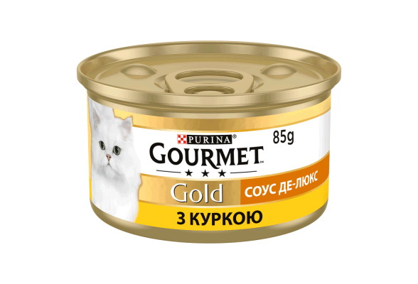 Вологий корм для кішок Purina Gourmet Gold Соус Де-Люкс з куркою 85 г