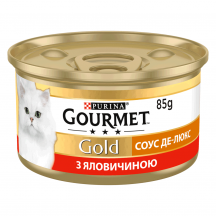 Вологий корм для кішок Purina Gourmet Gold Соус Де-Люкс з яловичиною 85 г