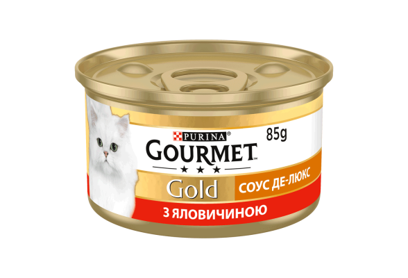 Вологий корм для кішок Purina Gourmet Gold Соус Де-Люкс з яловичиною 85 г