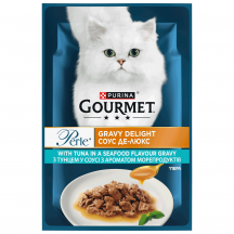 Вологий корм для кішок Purina Gourmet Perle міні філе з тунцем 85 г