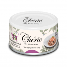 Cherie Hairball Control Вологий корм для котів для контролю утворення грудочок шерсті, шматочки тунця та лосося в соусі, 80 г