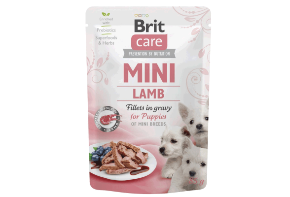 Вологий корм Brit Care Mini для цуценят, з філе ягняти в соусі, 85 г