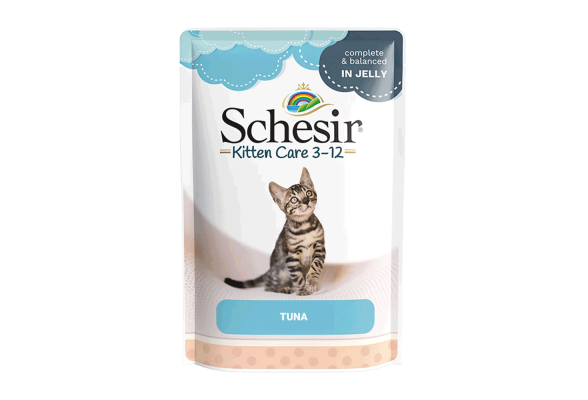 Вологий корм для кошенят Schesir Tuna Kitten Тунець в желе 85 г