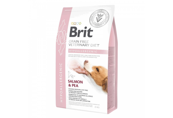 Сухий корм для собак, при харчовій алергії Brit GF Veterinary Diet Hypoallergenic 2 кг (лосось)