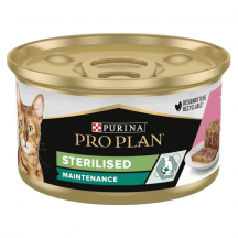 Purina Pro Plan Sterilised Вологий корм для стерилізованих котів шматочки в паштеті  85 г (тунець та лосось)