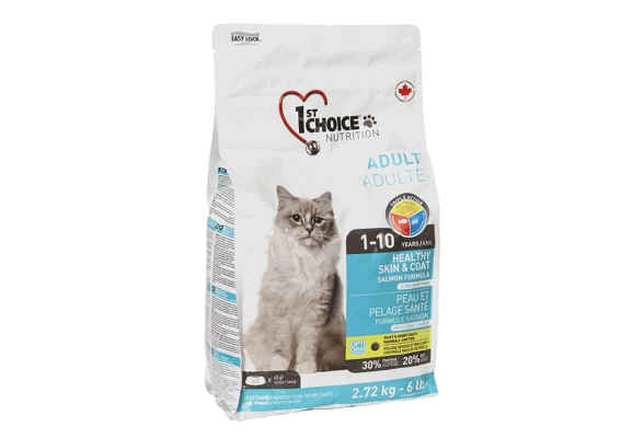 1st Choice Healthy Skin&Coat Сухий корм для котів, з лососем, 2.72 кг