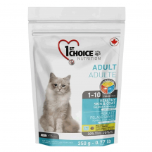 1st Choice Healthy Skin&Coat Сухой корм для кошек, с лососем, 350 г