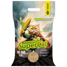 Кукурудзяний наповнювач SuperCat комкуючий для котячих туалетів, 5 кг