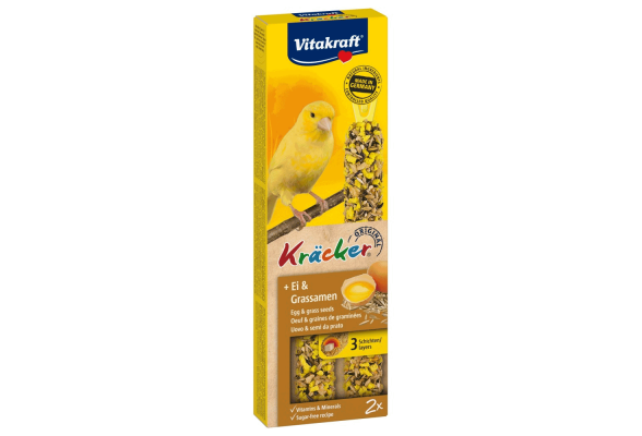 Ласощі для канарок Vitakraft «Kracker Original + Egg & Grass Seeds» 54 г / 2 шт. (яйце та насіння)