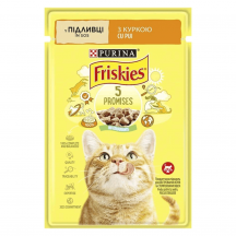 Вологий корм пауч для котів Friskies pouch, 85г (курка)