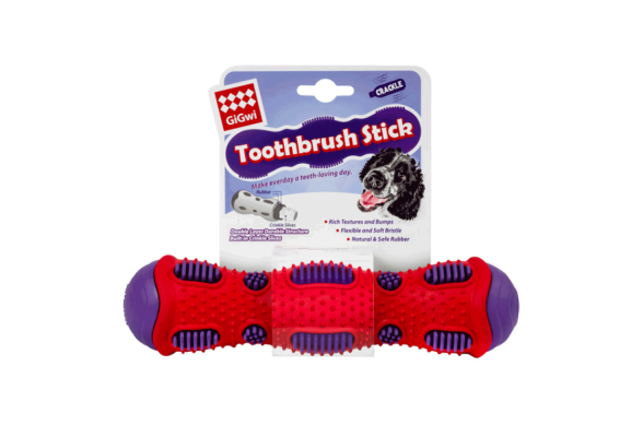 GiGwi Toothbrush Stick Іграшка та зубна щітка в одному виробі для собак, з ефектом тріску, 21 см