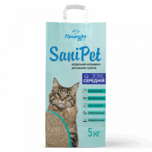 Наповнювач бентоніт SANI PET середня гранула 5кг NEW