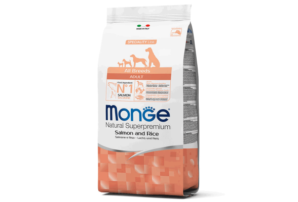 Speciality Line Сухий корм для дорослих собак усіх порід Monge Dog All breeds Adult Light Salmon&Rice 2,5 кг (риба та рис)